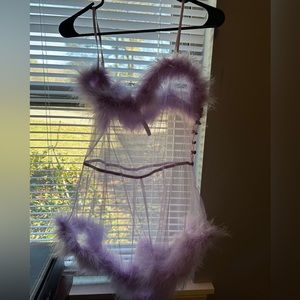 Savage X Fenty Lavender Romper w/ Nipple pasties